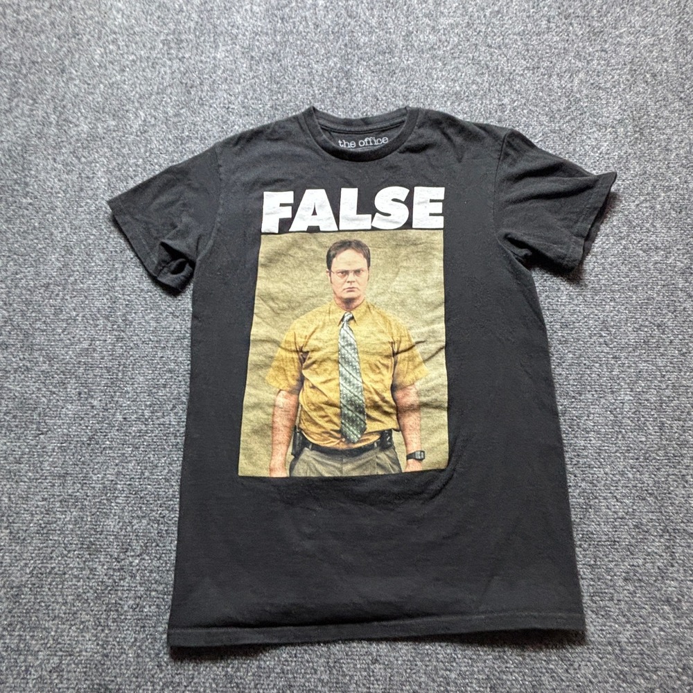 The Office Dwight Schrute False Graphic T-Shirt Black Ripple Junction Mens Small